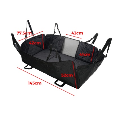 Large Water Proof Hard Bottom Pet Car Back Seat Cover Extendable Dog Cat Protector Mat Black/Grey