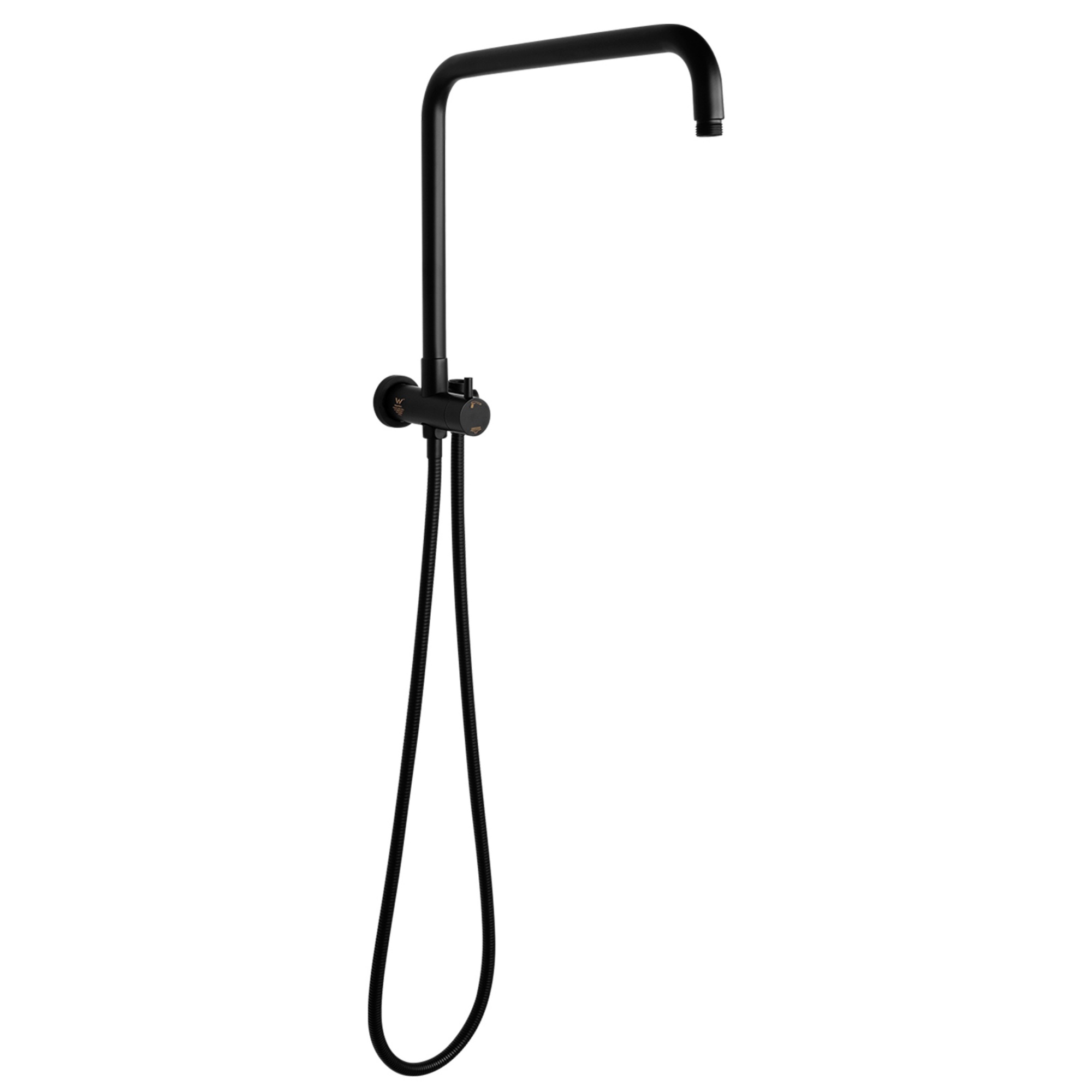 Chrome Twin Shower HeaBody Round Gooseneck Shower Wall Arm 1.5m Water 