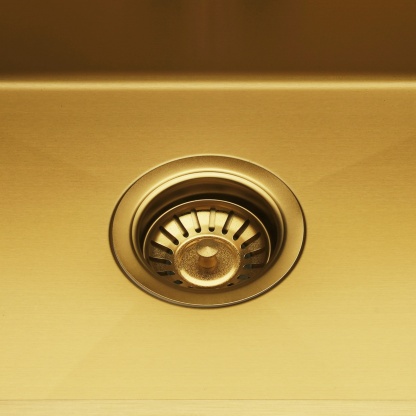 440x440mm Single Stainless Steel Kitchen Sink Smart Hand Free Drainage Top/Flush/Under Mount Satin Brush/Nano Black/Yellow Gold