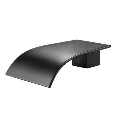 Brass Square Bathroom Basin Sink Vanity Wall Mounted Outlet Bathtub Waterfall Spout Faucet Chrome/Black