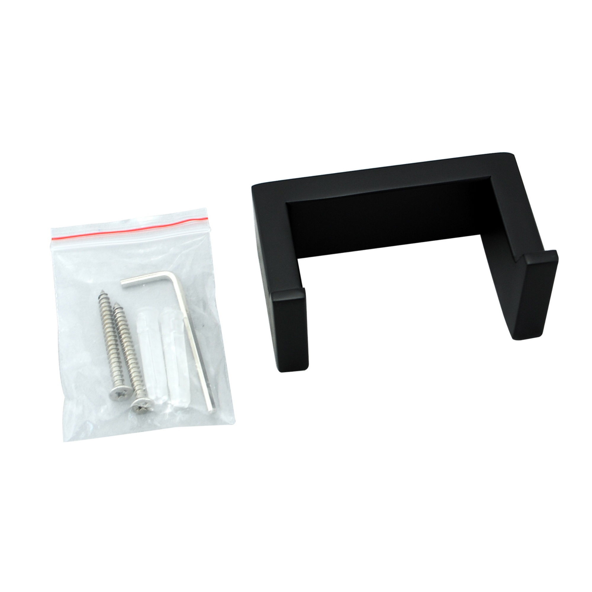 Bathroom Square Stainless Steel Robe Hook Wall Mounted Double Towel Clothes Hanger Holder Black/Chrome