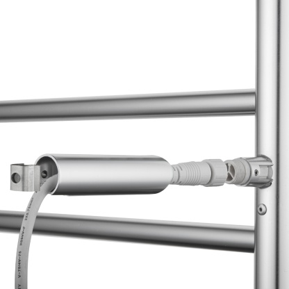 Round Aluminum Electric Heated Towel Rail Rack 6 Bars Bathroom Wall Mounted Warmer Towel Dryer Holder Hanger Silver/Black/Brushed Yellow Gold