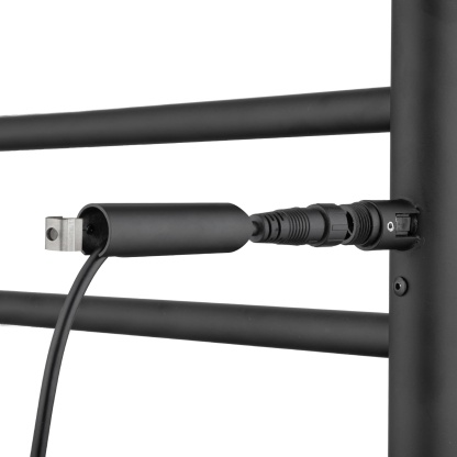 Round Aluminum Electric Heated Towel Rail Rack 6 Bars Bathroom Wall Mounted Warmer Towel Dryer Holder Hanger Silver/Black/Brushed Yellow Gold