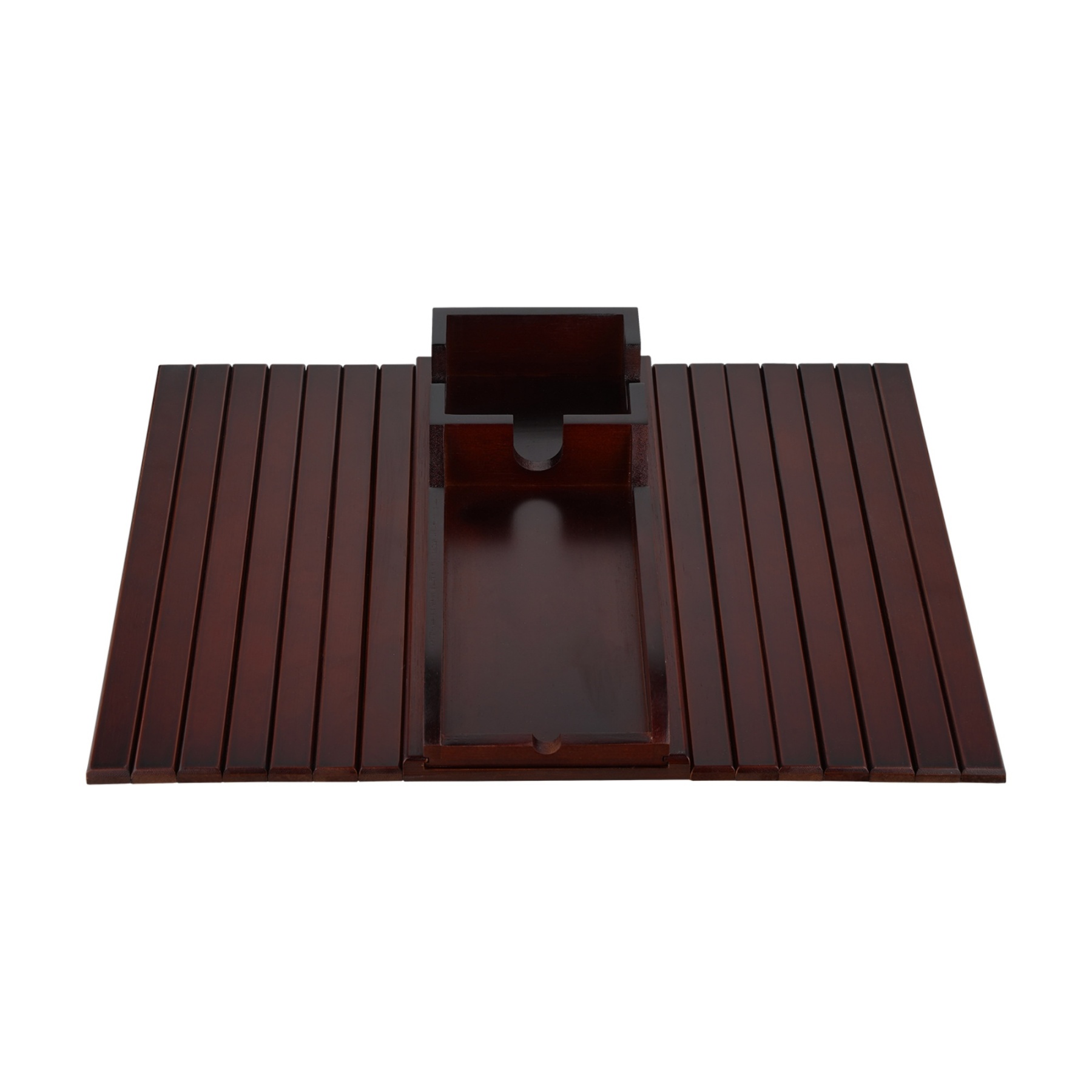 Multi-functional Bamboo Slide-Away Sofa Armrest Tray for Drinks Cellphone Remote Snacks Detachable Couch Arm Cup Holder Tray