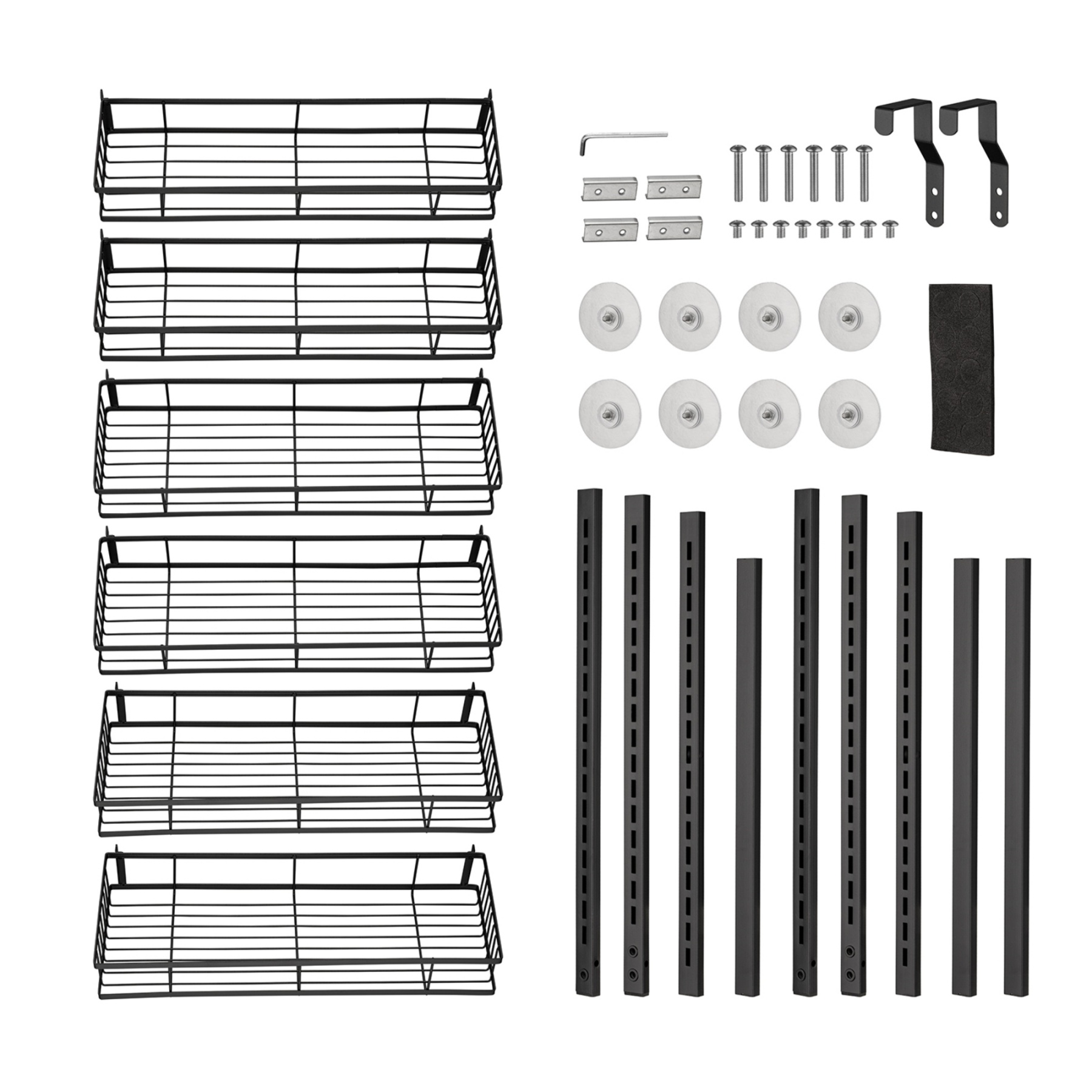 6 Tier Black Shower Caddy Storage Rack Basket Bathroom Kitchen Overdoor Hanging Holder Organizer Shelf