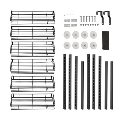 6 Tier Black Shower Caddy Storage Rack Basket Bathroom Kitchen Overdoor Hanging Holder Organizer Shelf