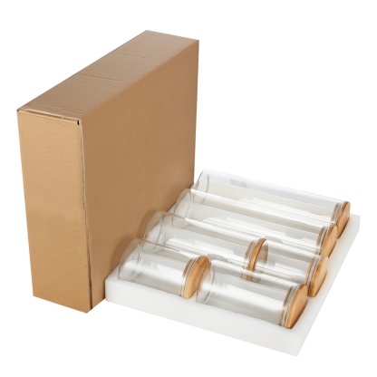 6PCs Airtight Glass Preserving Jars Candy Tea Coffee Bean Storage Container Canning Bottle Food Container