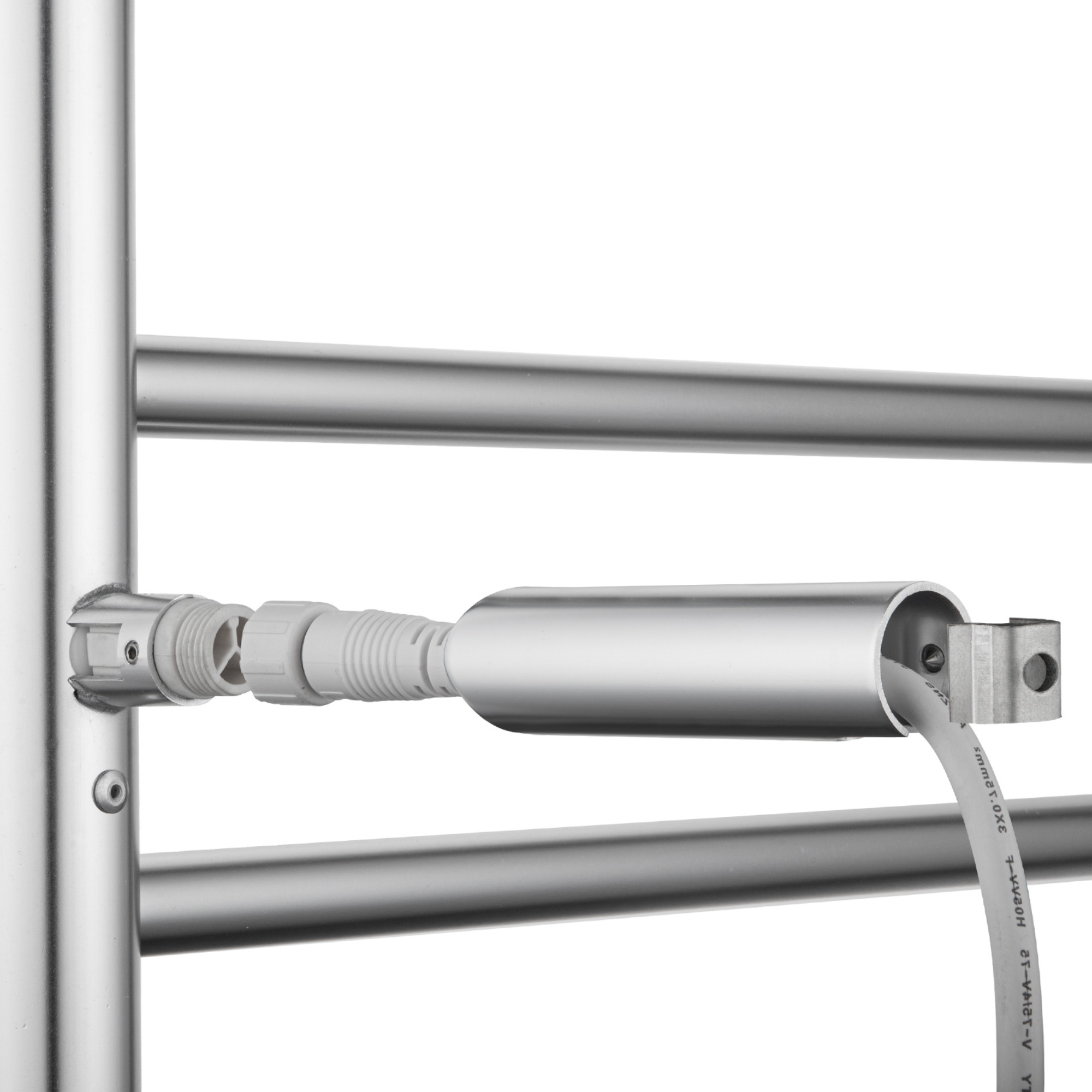 Round 8 Bars Aluminium Electric Heated Towel Rail Wall Mounted Towel Warmer Dryer Holder Rack Silver/Black/Brushed Yellow Gold