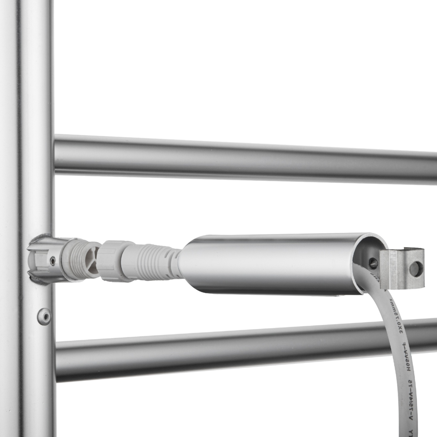 Round 8 Bars Aluminium Electric Heated Towel Rail Wall Mounted Towel Warmer Dryer Holder Rack Silver/Black/Brushed Yellow Gold