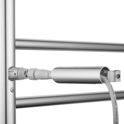 Round 8 Bars Aluminium Electric Heated Towel Rail Wall Mounted Towel Warmer Dryer Holder Rack Silver/Black/Brushed Yellow Gold