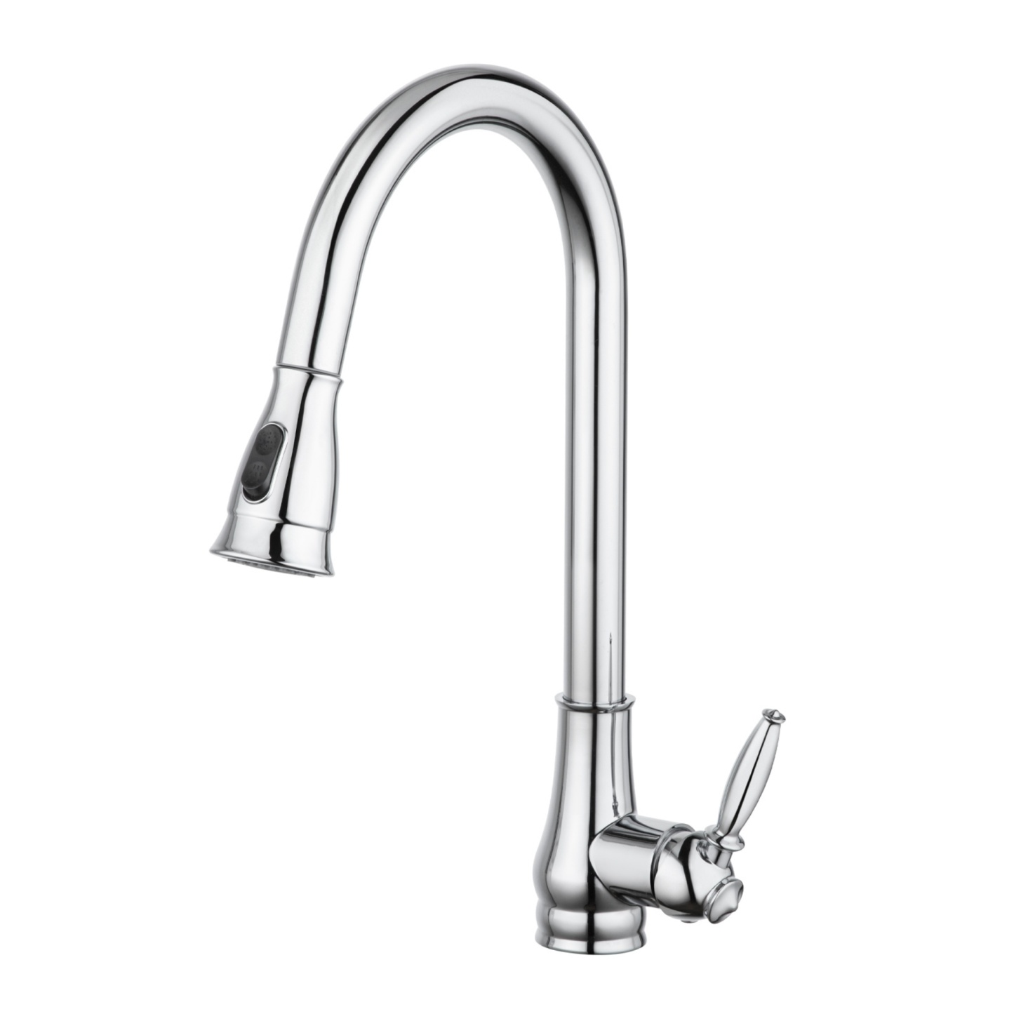 Round Pull-Out Kitchen Laundry Sink Mixer Tap 2 Function Spray 360° Swivel Faucet Chrome/Black
