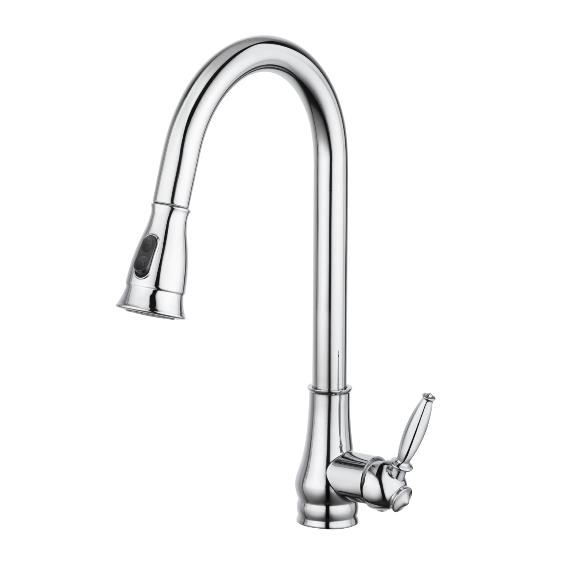 Round Pull-Out Kitchen Laundry Sink Mixer Tap 2 Function Spray 360° Swivel Faucet Chrome/Black