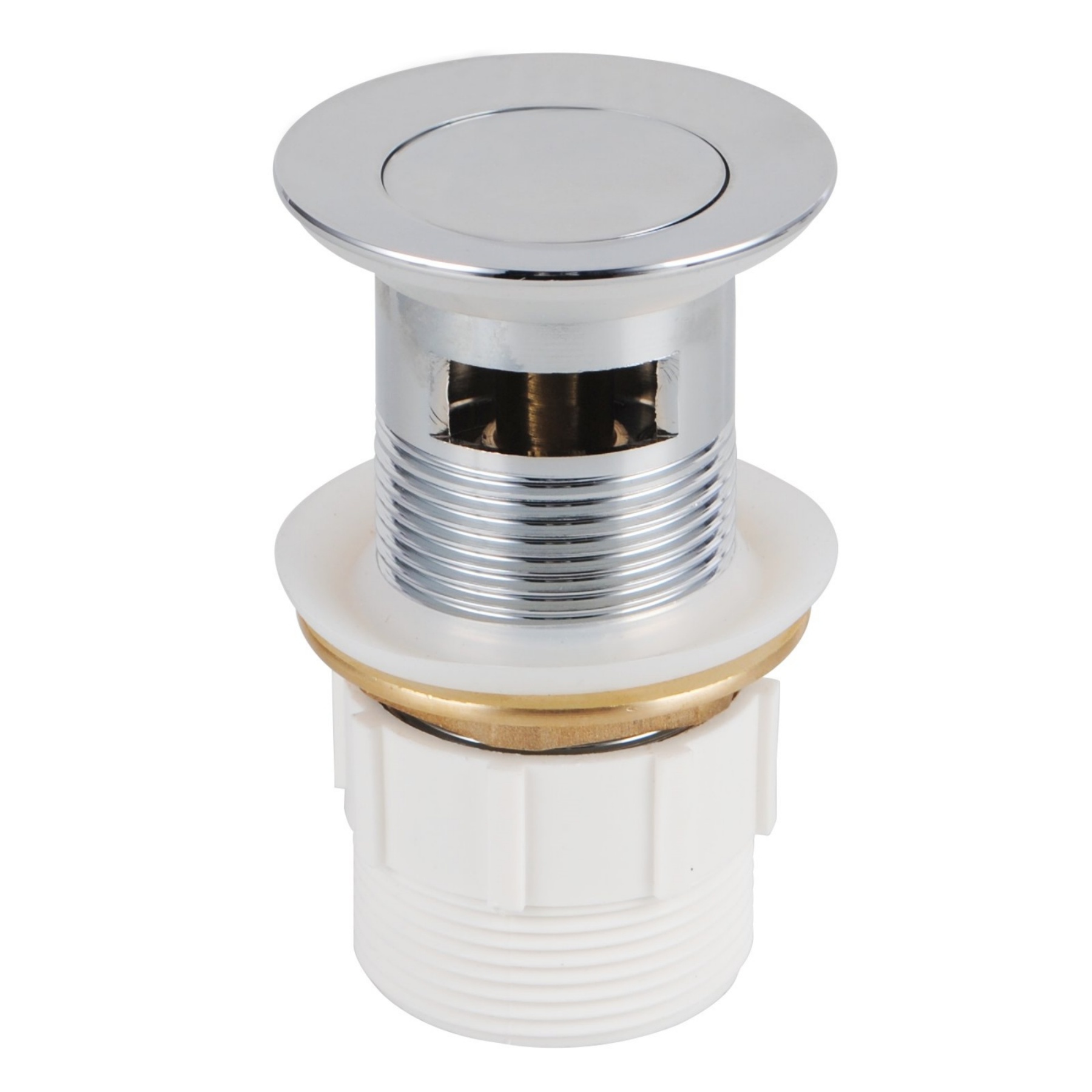 32/40mm Solid Brass Pop Up Waste Overflow Bathroom Basin Vanity Push Plug Drain Chrome/Matte Black/Brushed Gold