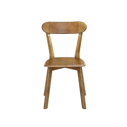 2PCs Rubber Wood Dining Chairs for Home Kitchen Restaurant Walnut/Natural/Black