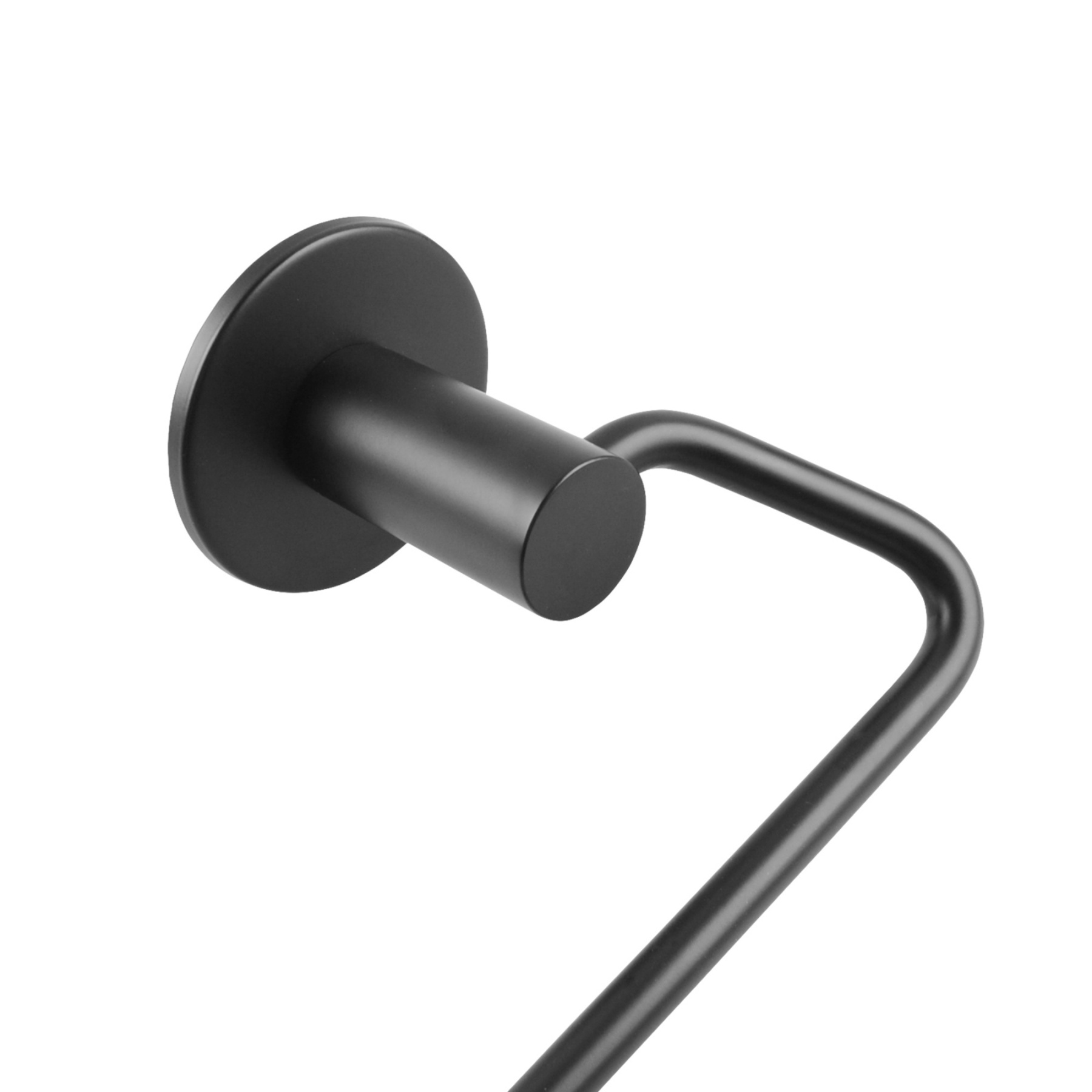 600mm Round Stainless Steel Single Towel Rail Rack Bathroom 1 Bar Towel Clothes Hanger Holder Black