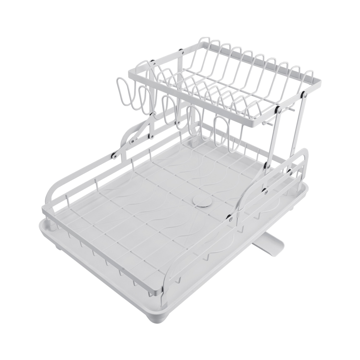 2-tier Kitchen Dish Rack Drying Drainer Tray Cutlery Holder Storage Organiser