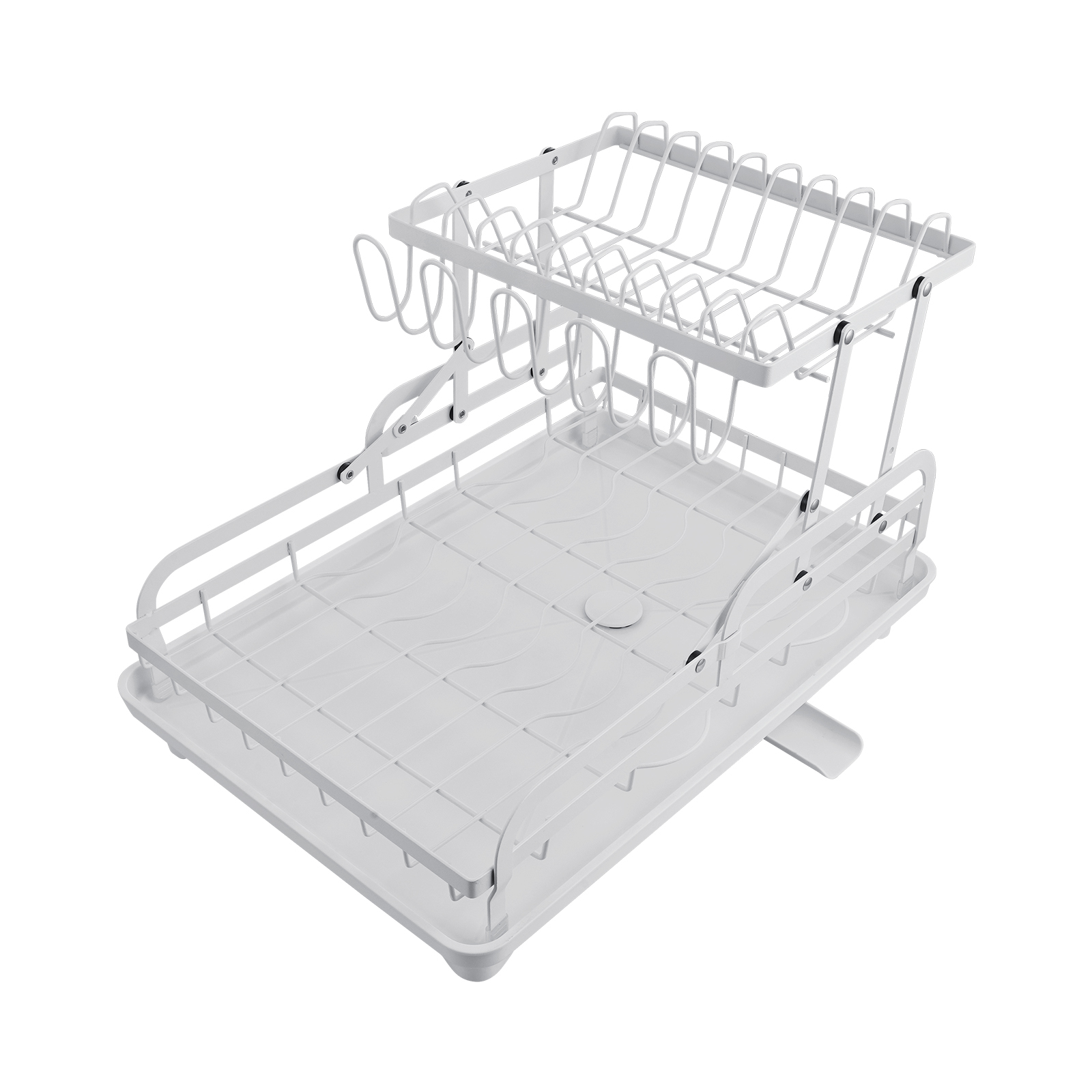 2-tier Kitchen Dish Rack Drying Drainer Tray Cutlery Holder Storage Organiser