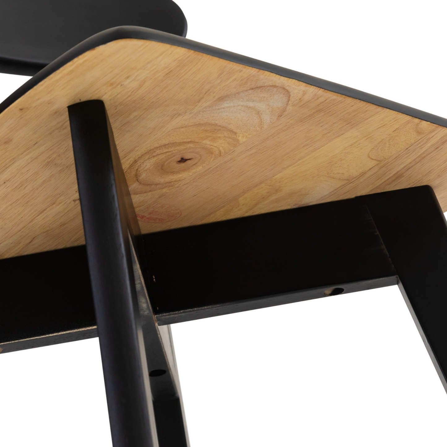 2PCs Rubber Wood Dining Chairs for Home Kitchen Restaurant Walnut/Natural/Black