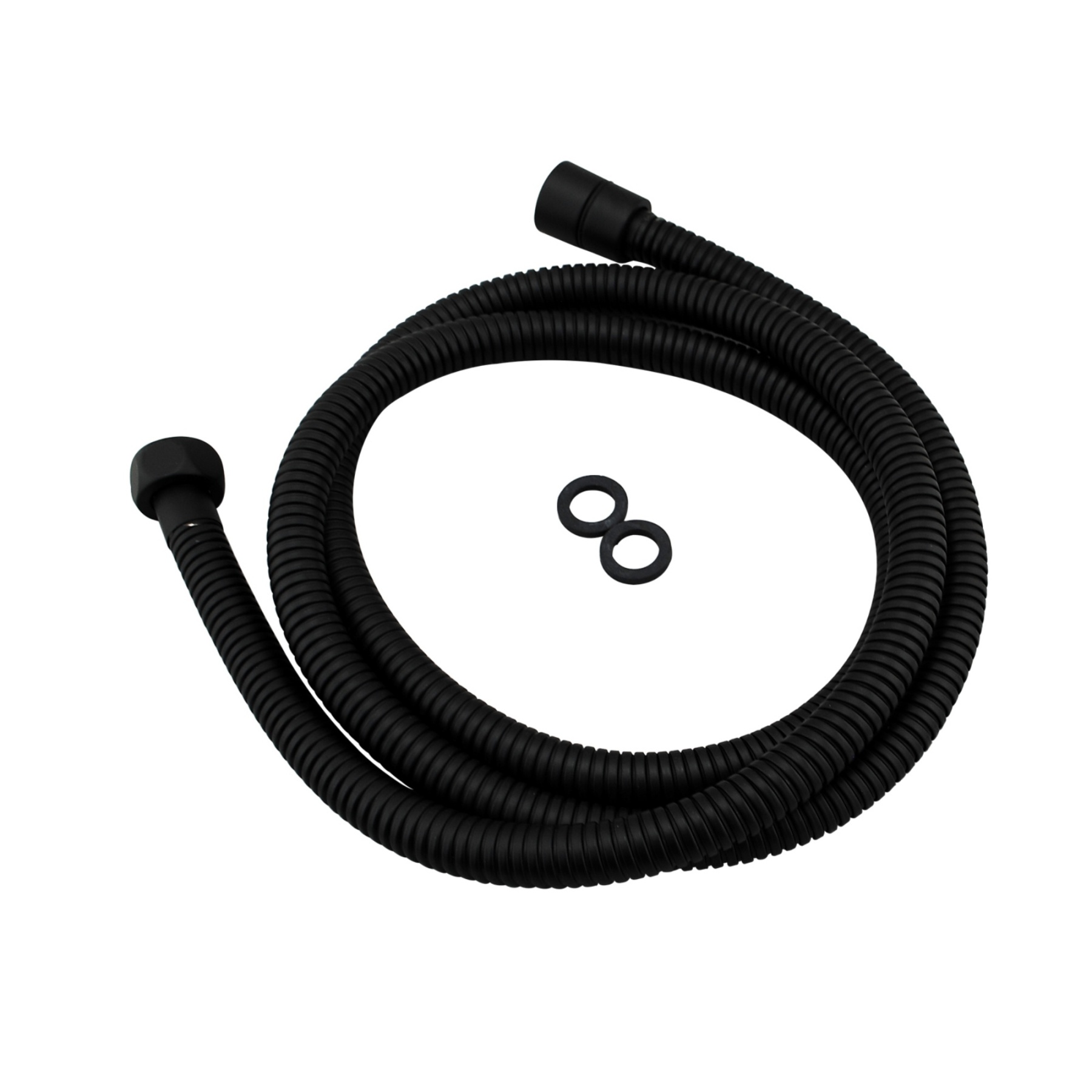 1.5m Round Stainless Steel Bathroom Handheld Shower Head Water Hose Chrome/Black