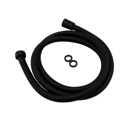 1.5m Round Stainless Steel Bathroom Handheld Shower Head Water Hose Chrome/Black