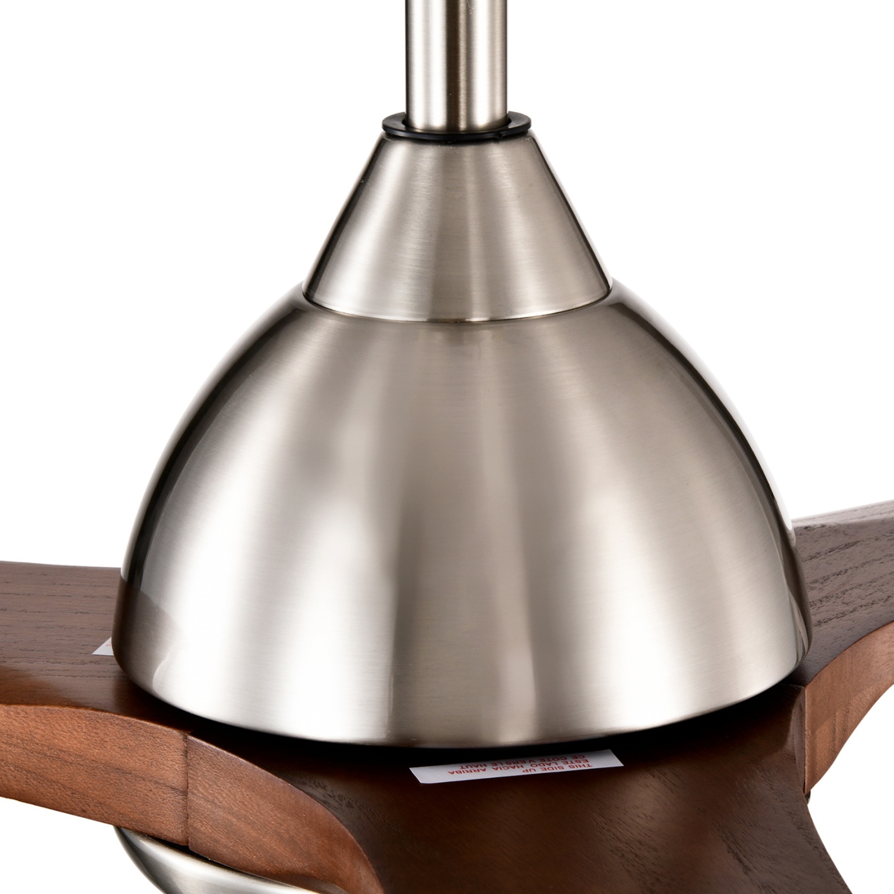 52'' 3 Timber Wooden Blades Ceiling Fan Indoor/Outdoor 6 Speed Reversible 3 LED Light Remote Control Chrome & Mahogany