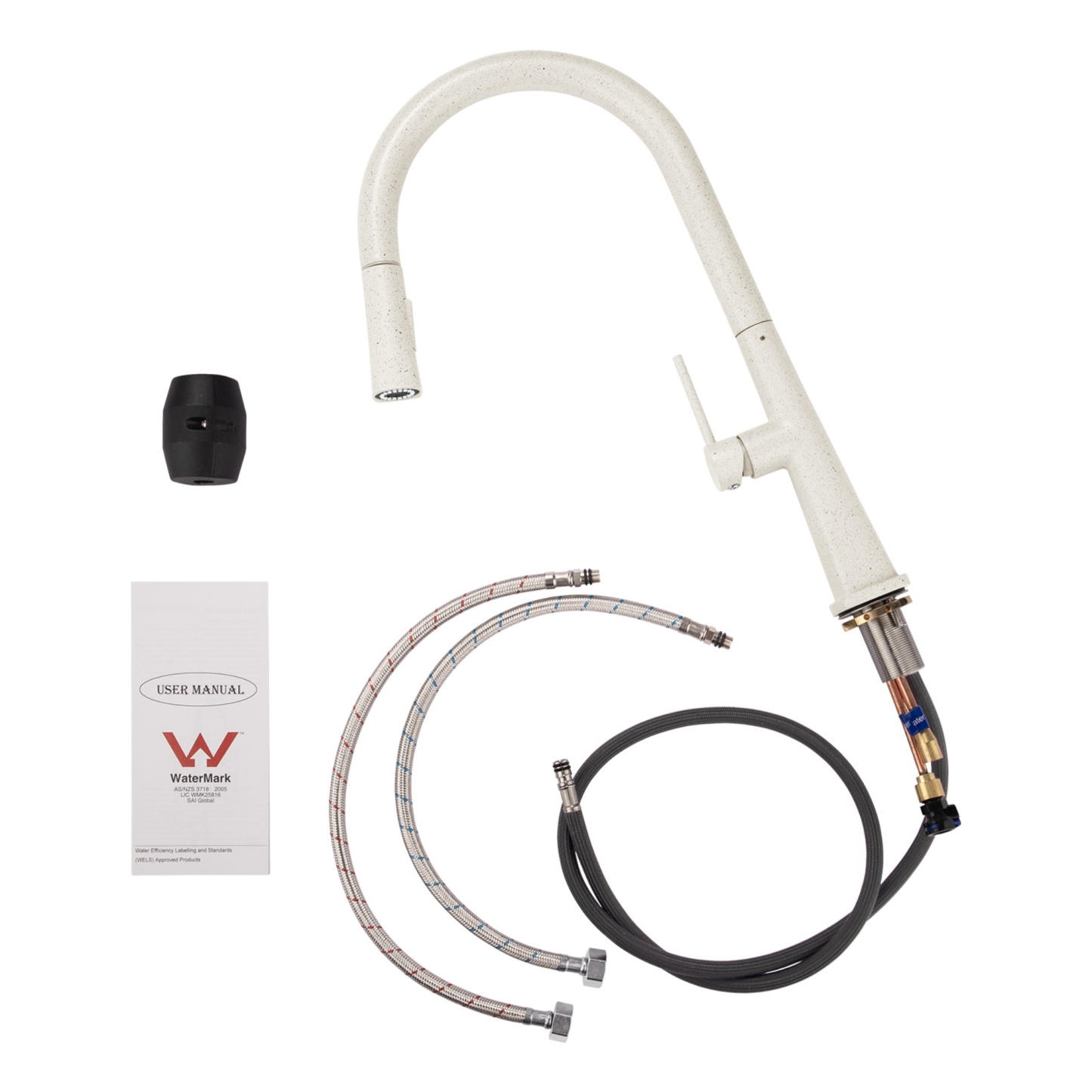 Brass 360° Swivel Pull-Out 2 Function Kitchen Sink Mixer Tap Laundry Basin Vanity Spout Faucet Chrome/Black/Granite Grey/White Granite