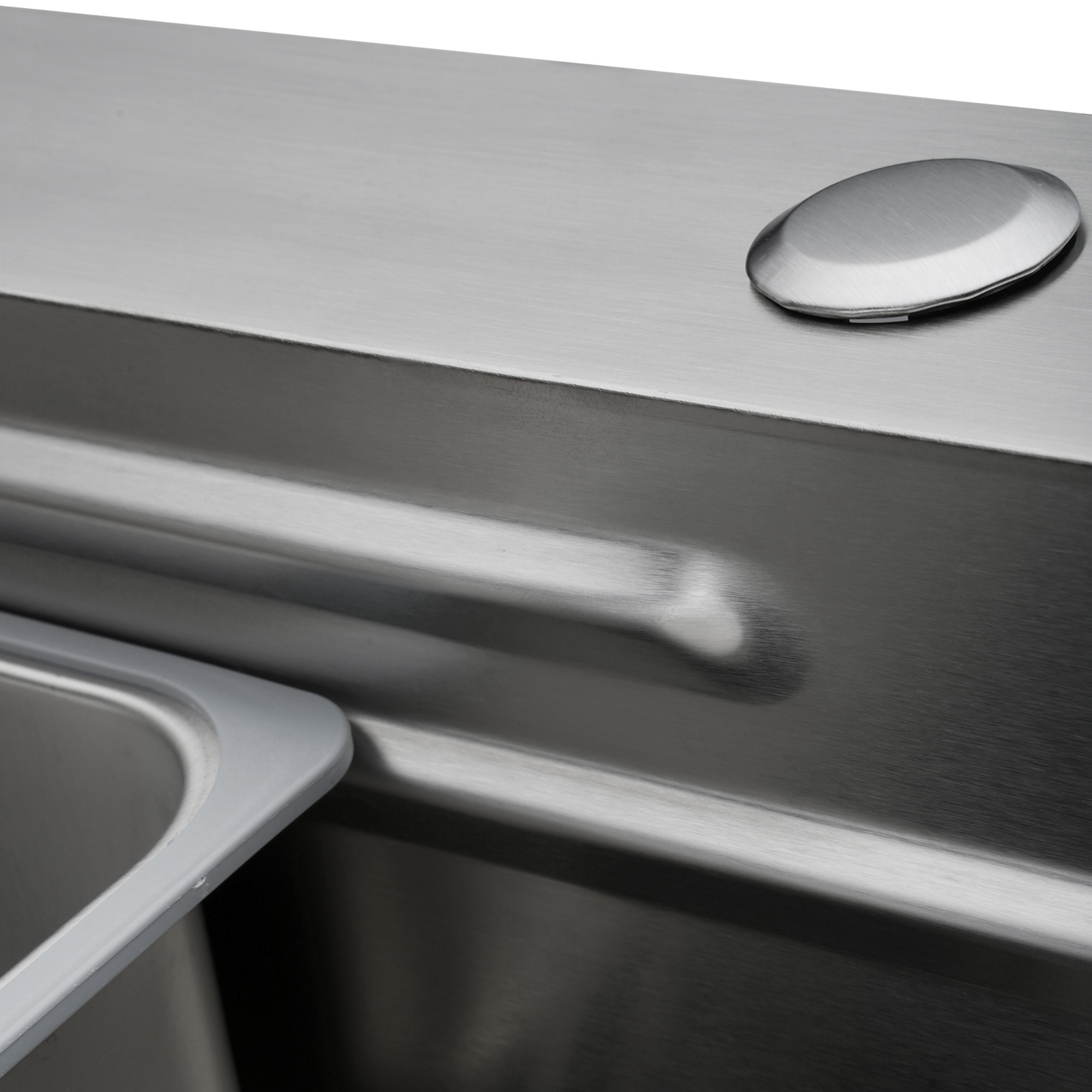 Stainless Steel Single Bowl Counter Top Control Kitchen Sink Smart Drainage Detachable Colander Satin Brush/Dark Grey/Yellow Gold