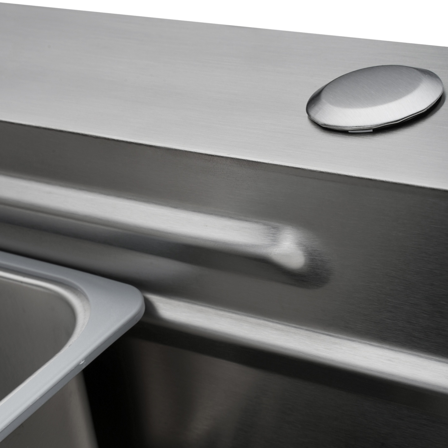 Stainless Steel Single Bowl Counter Top Control Kitchen Sink Smart Drainage Detachable Colander Satin Brush/Dark Grey/Yellow Gold