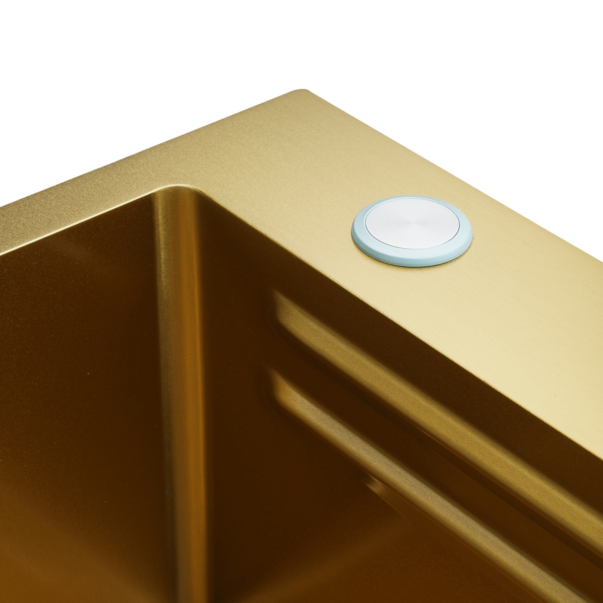 Stainless Steel Single Bowl Counter Top Control Kitchen Sink Smart Drainage Detachable Colander Satin Brush/Dark Grey/Yellow Gold