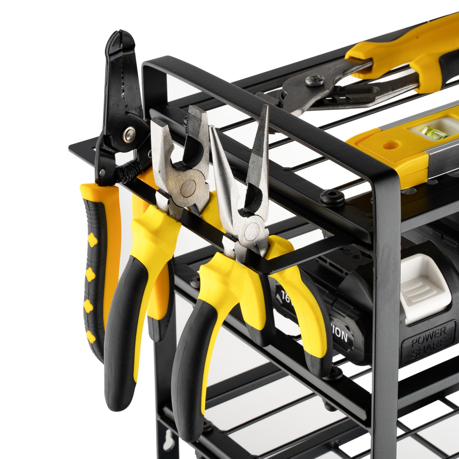 4 Tier Power Tool Utility Rack Garage Tool Organizer Storage Wall Mount Drill Holder