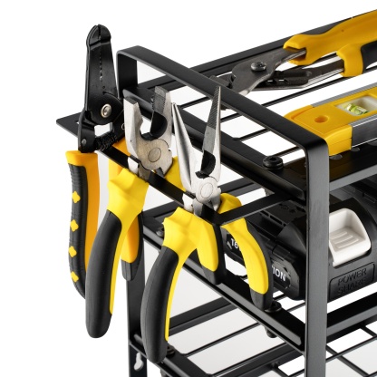 4 Tier Power Tool Utility Rack Garage Tool Organizer Storage Wall Mount Drill Holder