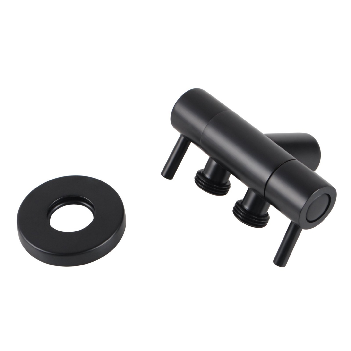 Brass Wall Mounted Dual Water Flow Control Bathroom Toilet Bidet Cistern Valve Stop Adapter Chrome/Black