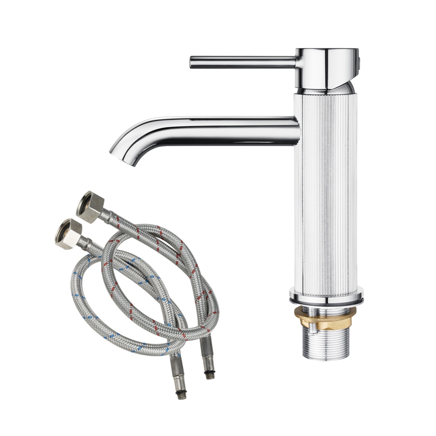 Bathroom Round Brass Basin Mixer Tap Laundry Sink Vanity Pin Lever Knurled Faucet Chrome/Brushed Yellow Gold/Gunmetal Grey