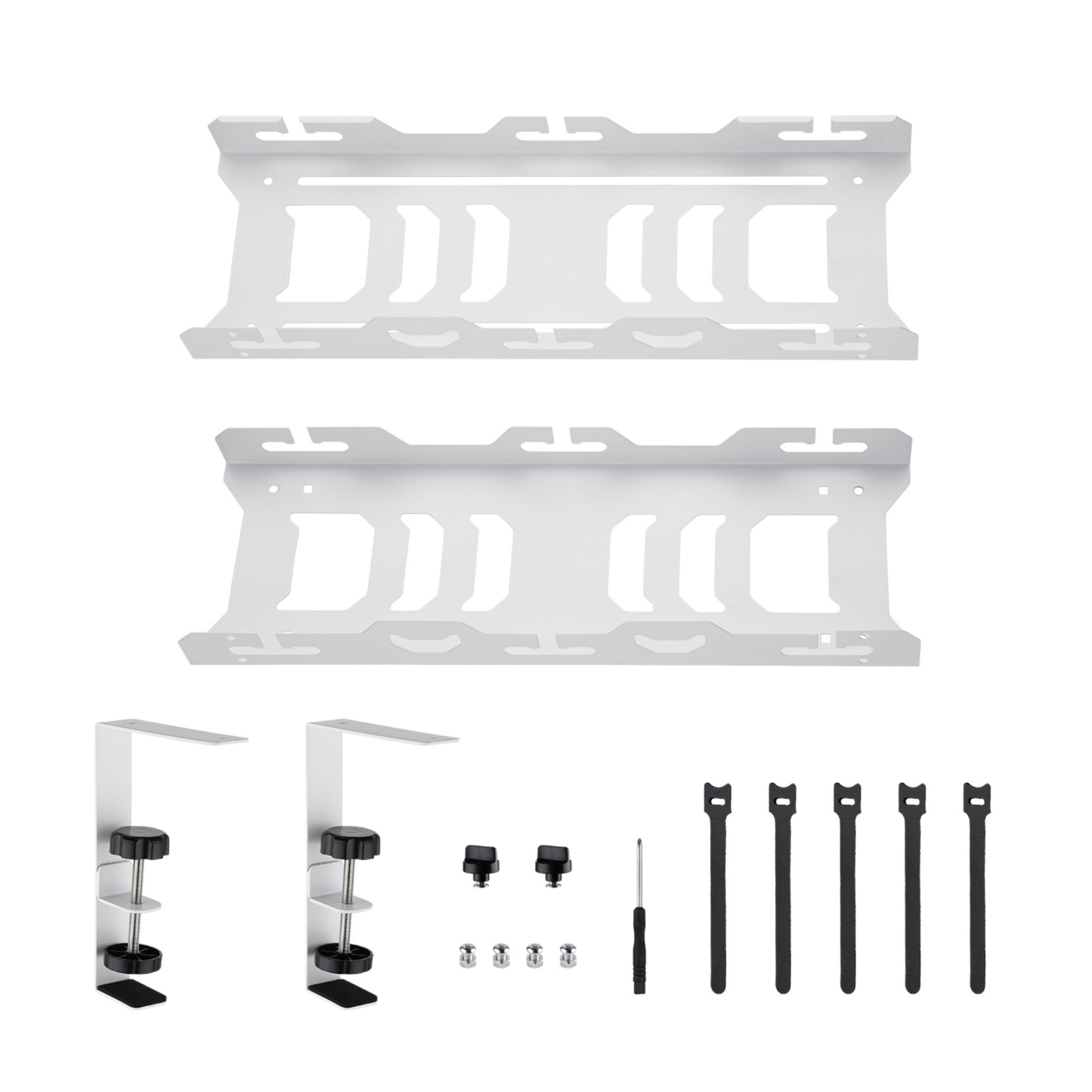 Extendable 45-72cm Under Desk Cable Management Tray Single Layer Cord Wire Power Holder Organizer White/Black