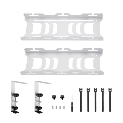 Extendable 45-72cm Under Desk Cable Management Tray Single Layer Cord Wire Power Holder Organizer White/Black