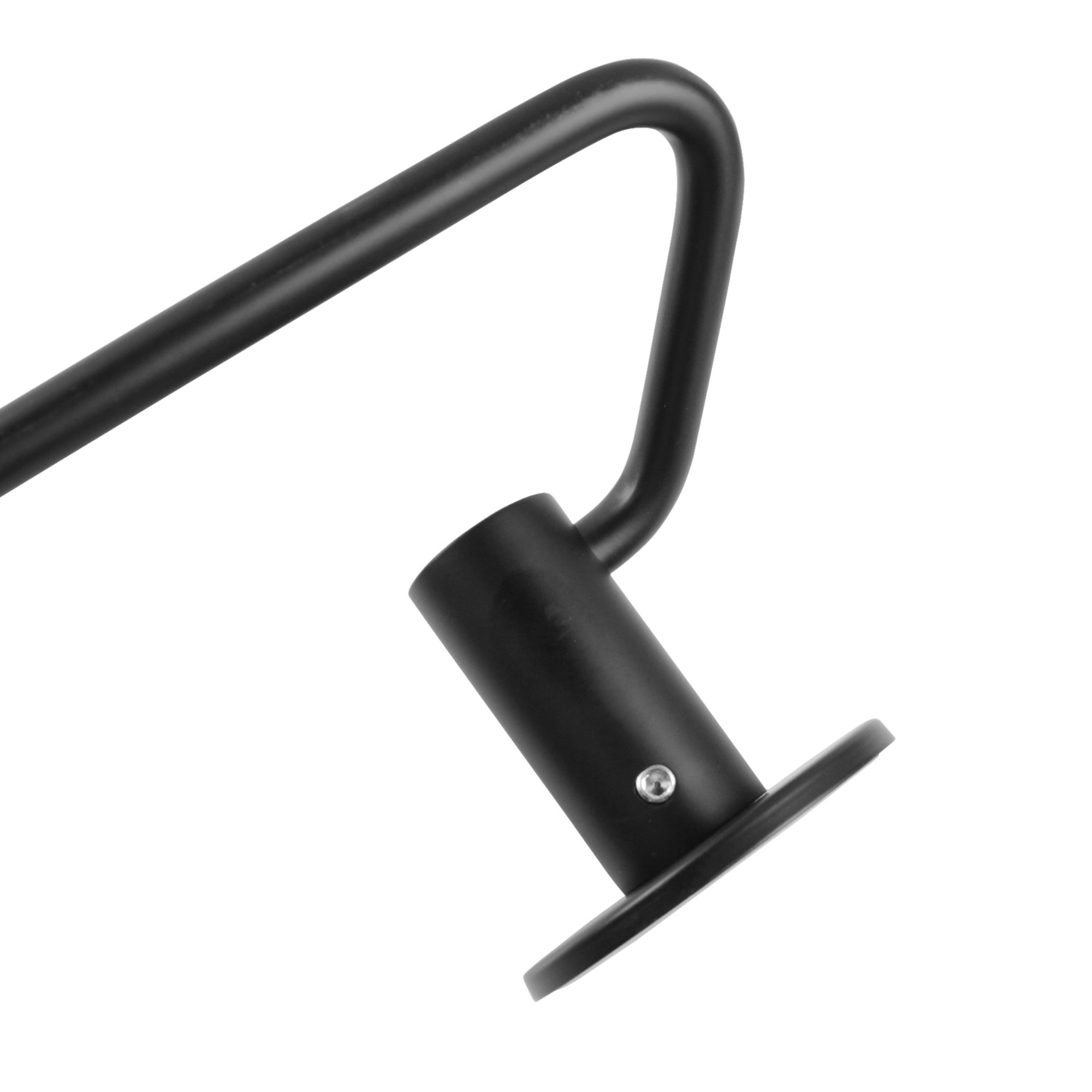 600mm Round Stainless Steel Single Towel Rail Rack Bathroom 1 Bar Towel Clothes Hanger Holder Black