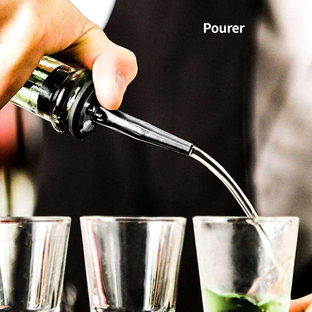 12pcs Bartender Black Cocktail Shaker Set Stainless Steel Maker Wooden Stand