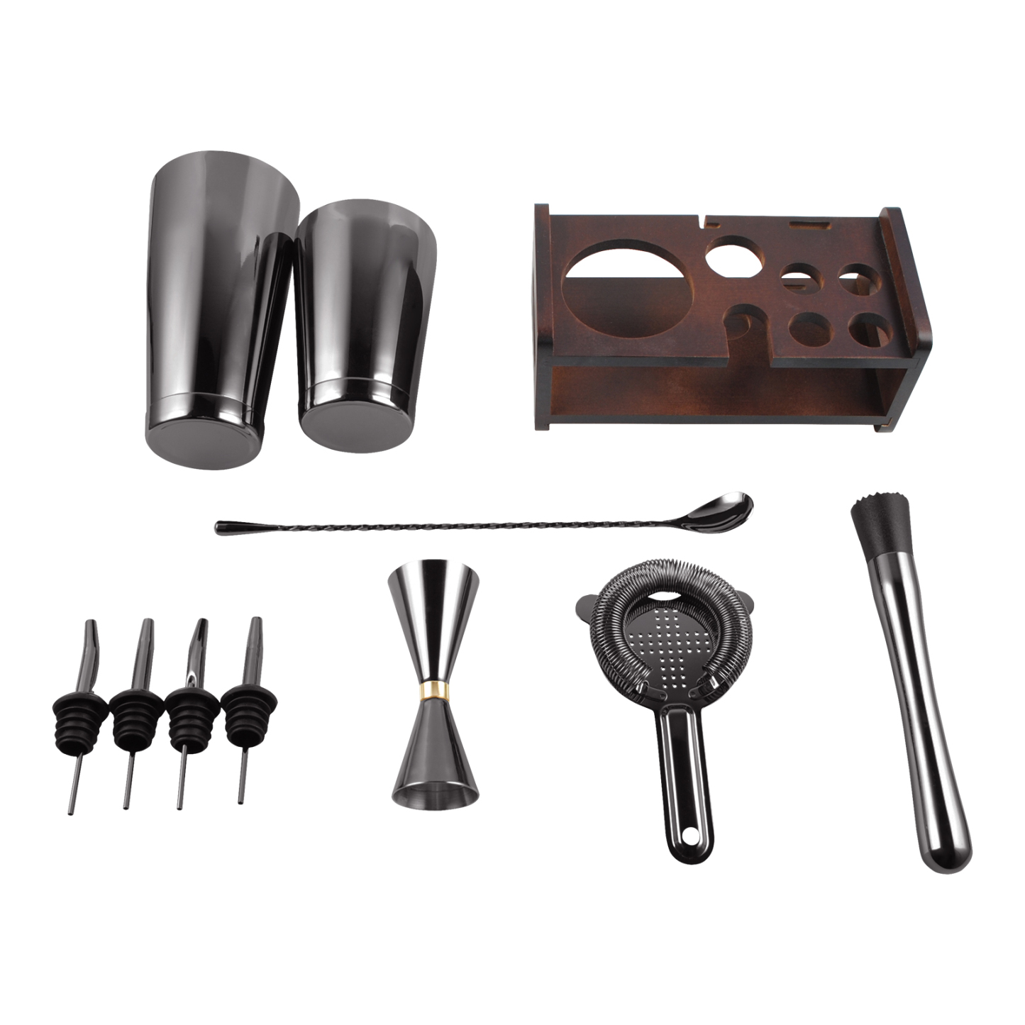 10pcs Cocktail Shaker Maker Mixer Martini Spirits Bar Strainer Bartender Kit