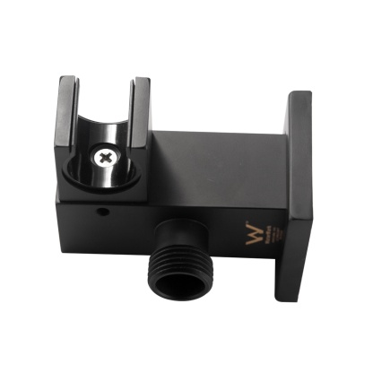 Bathroom Wall Mounted Square Swivel Handheld Shower Head Holder Bracket 1.5m Shower Hose Inlet Connector Chrome/Black