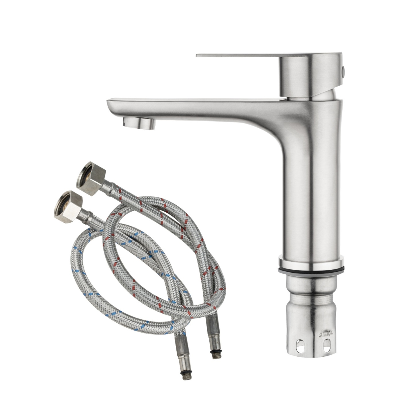 Stainless Steel Bathroom Basin Mixer Tap Laundry Sink Vanity Counter Top Faucet