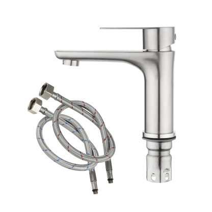 Stainless Steel Bathroom Basin Mixer Tap Laundry Sink Vanity Counter Top Faucet