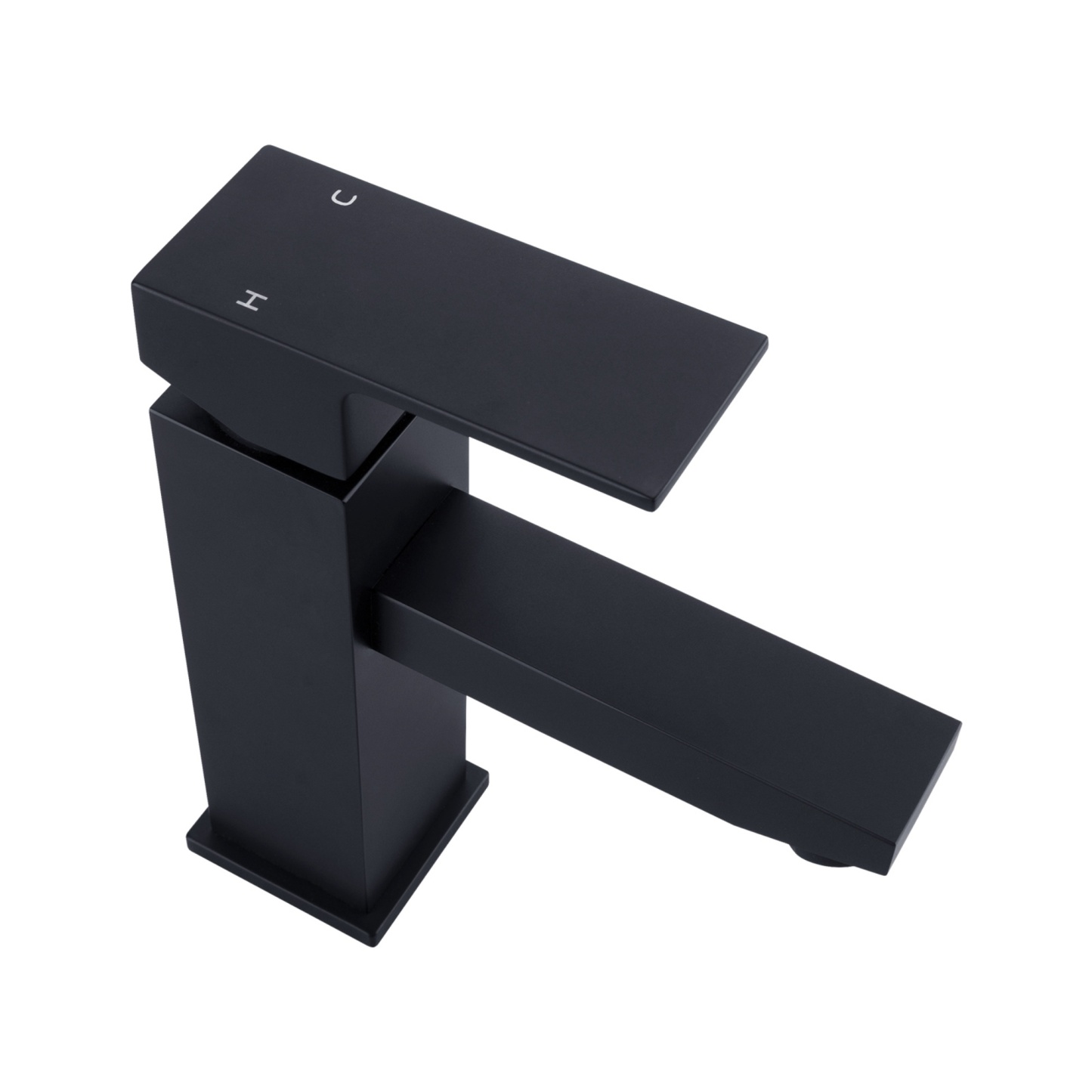 Square Brass Basin Mixer Tap Bathroom Laundry Sink Vanity Flick Faucet Chrome/Black