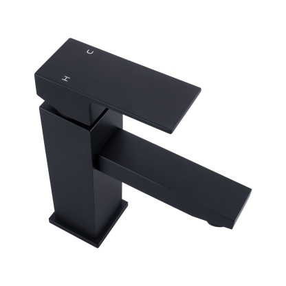 Square Brass Basin Mixer Tap Bathroom Laundry Sink Vanity Flick Faucet Chrome/Black