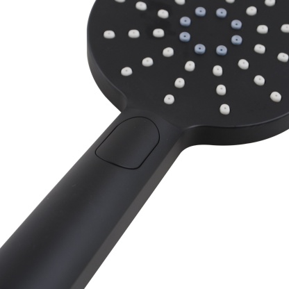 Bathroom Round 3 Function Hand-held Shower Head Bath Rainfall Spray Shower Rose Chrome/Black