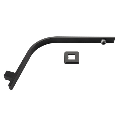 Square Wall Mounted Gooseneck Shower Arm Bathroom Extension Rainfall Shower Arm Chrome/Black