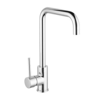 Round Brass Gooseneck Kitchen Sink Mixer Tap Laundry Basin Vanity Swivel Spout Faucet Chrome/Black