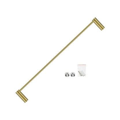 Round Stainless Steel 600mm Single Towel Rail Rack Bathroom Wall Mounted Towel Clothes Holder Hanger Chrome/Matte Black/Brushed Yellow Gold