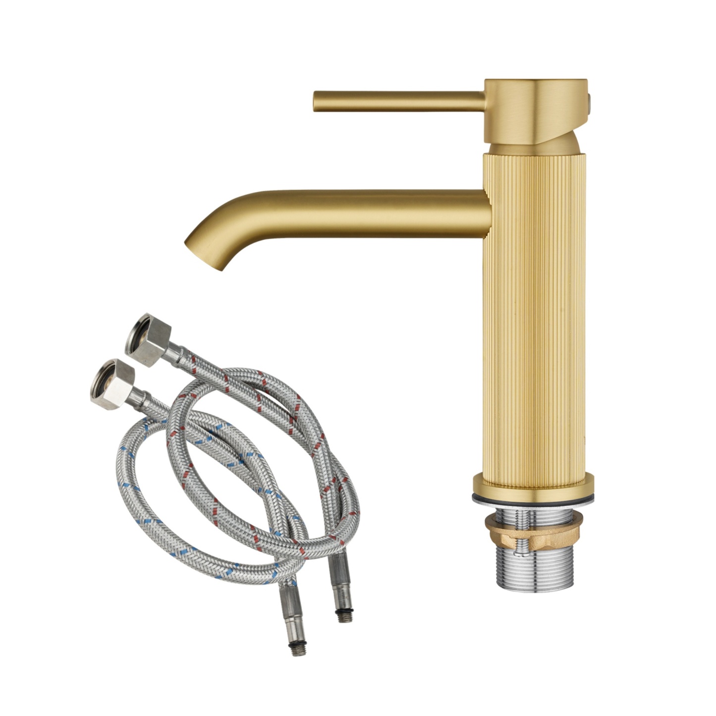 Bathroom Round Brass Basin Mixer Tap Laundry Sink Vanity Pin Lever Knurled Faucet Chrome/Brushed Yellow Gold/Gunmetal Grey