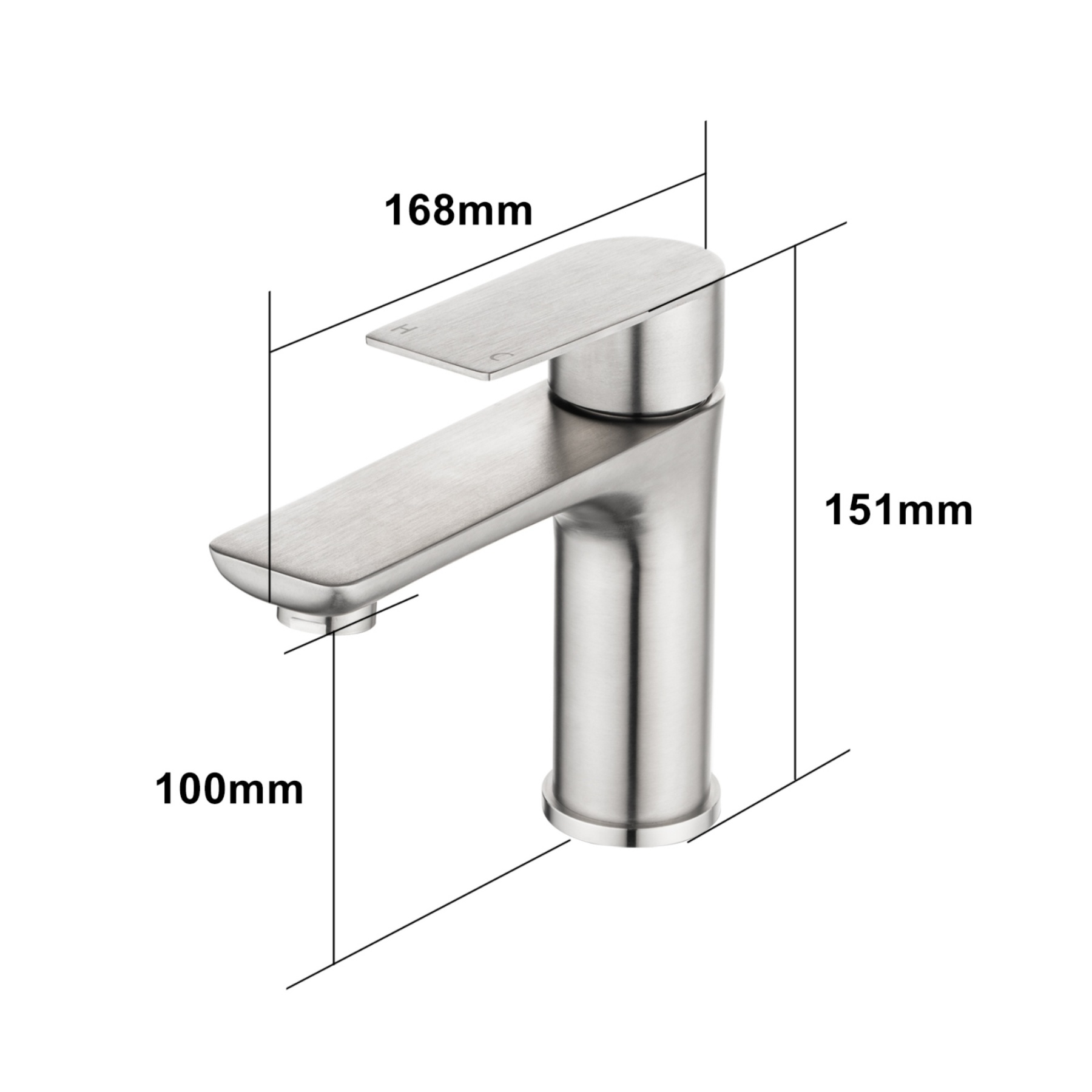Stainless Steel Bathroom Basin Mixer Tap Laundry Sink Vanity Counter Top Faucet