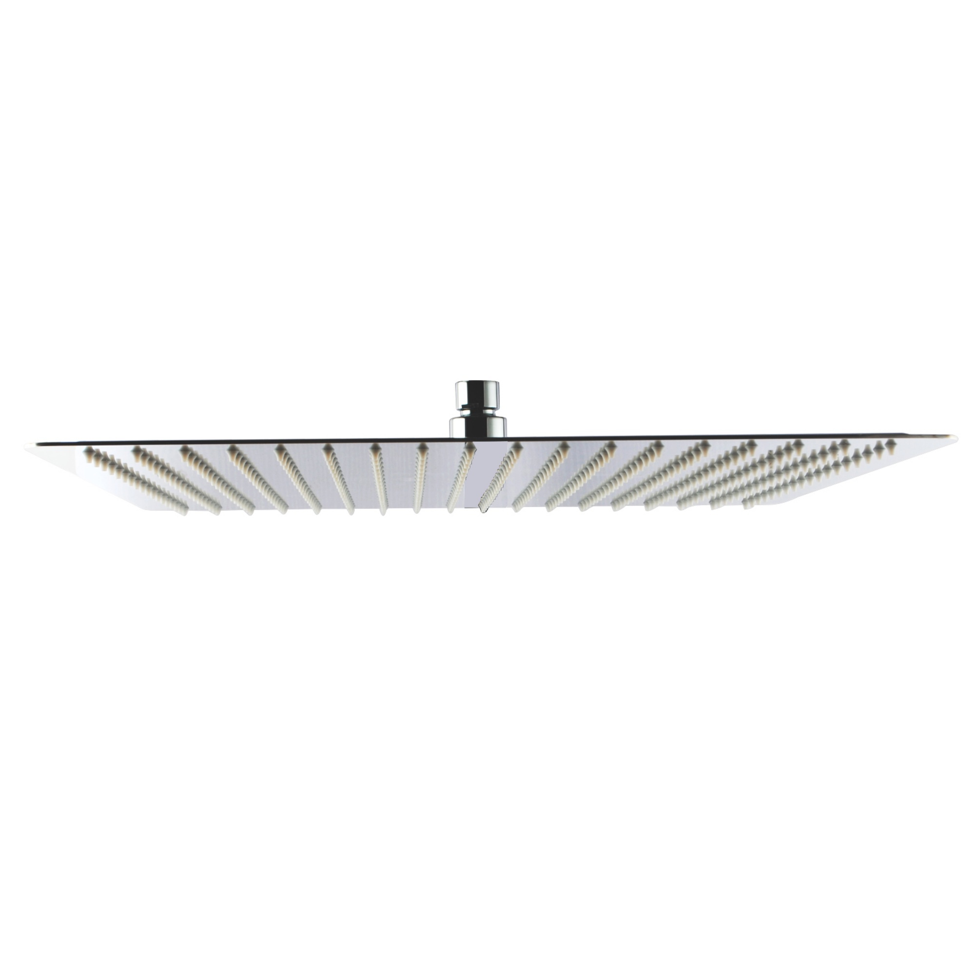 400mm 16'' Bathroom Square Stainless Steel Overhead Shower Head Super Thin Rainfall Bath Rose Black/Chrome